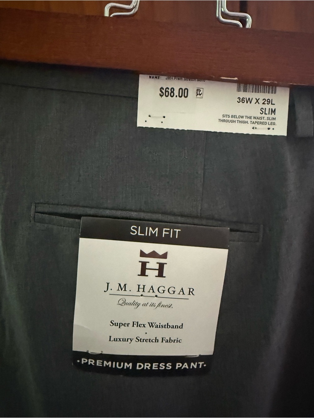 Haggar Slim Fit Men's Dress Pants — Charcoal
